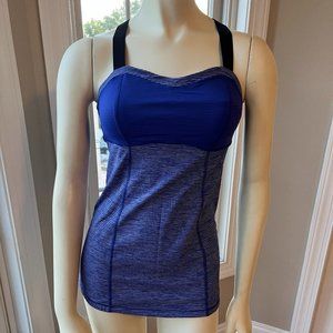 Lululemon Run: Catch Me Tank Tonka Stripe Pigment Blue - Size 4